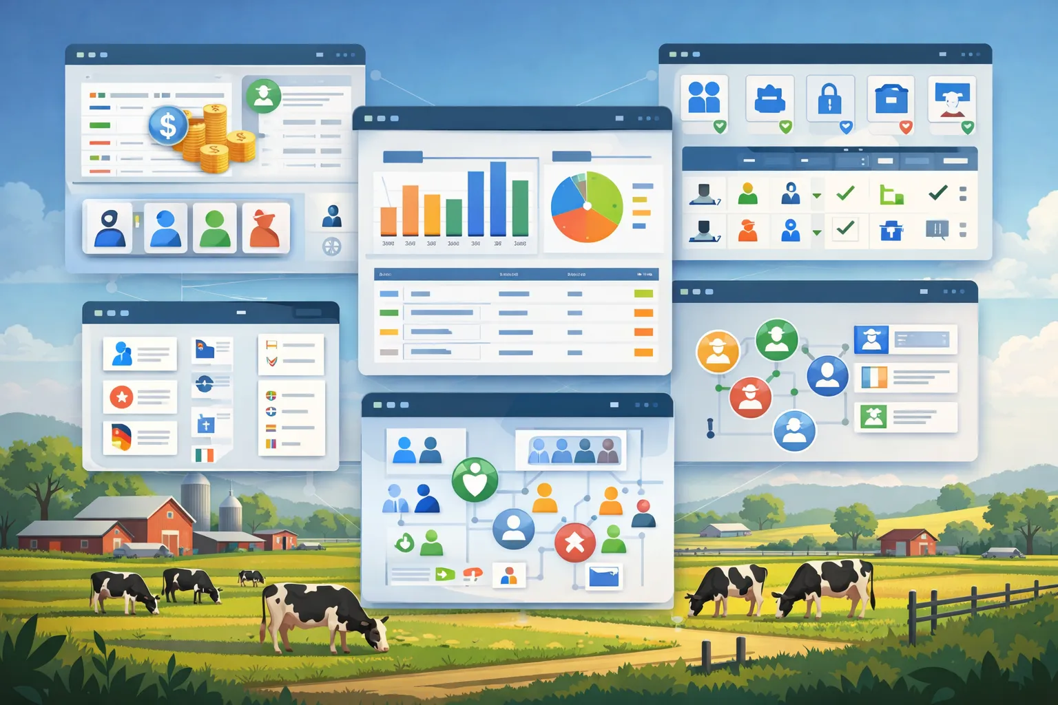 Skalieren Sie Ihr landwirtschaftliches Gewerbe mit ausgefeilten Organisationstools und granularen Sicherheitskontrollen.