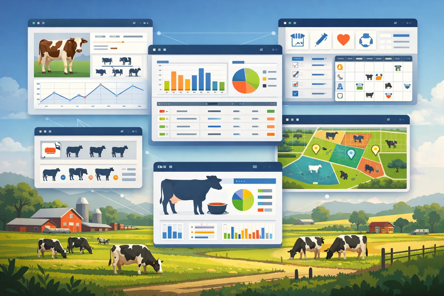 Pflegen Sie einen digitalen Zwilling Ihrer gesamten Herde. Über die einfache Nachverfolgung hinaus bietet FarmManager tiefe Einblicke in Lebenszyklusereignisse, Genetik und Ernährungsleistung.